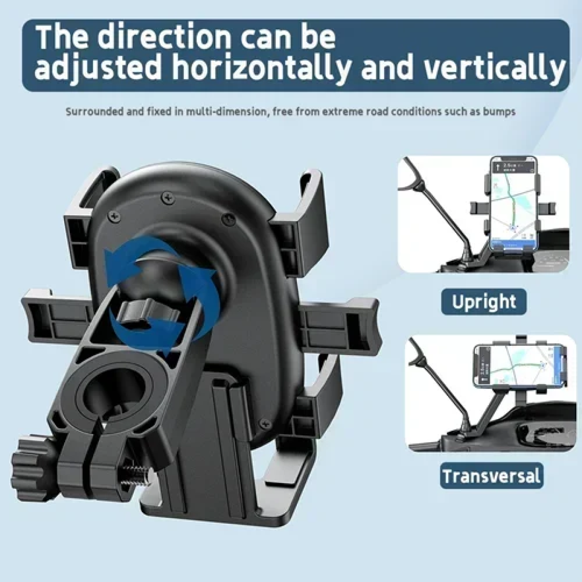 Βάση στήριξης κινητού τηλεφώνου για τιμόνι ποδηλάτου/μοτοσυκλέτας Andowl Q-ZJ11 μαύρη - Image 3