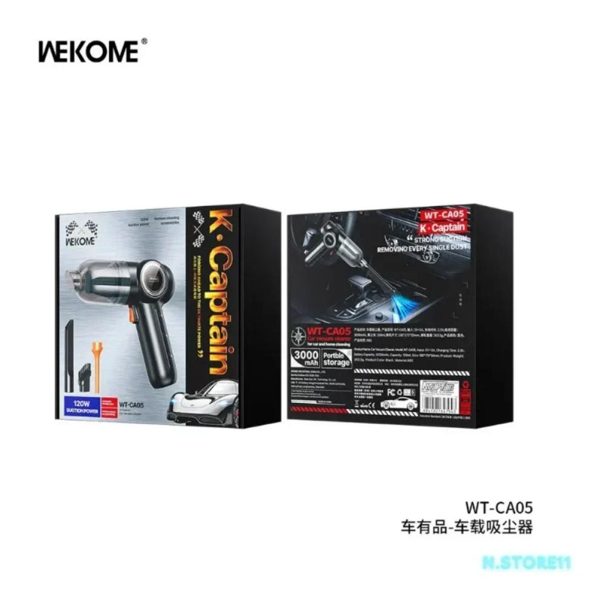 WEKOME WT-CA05 Ασύρματο Σκουπάκι Αυτοκινήτου 120W - Μαύρο