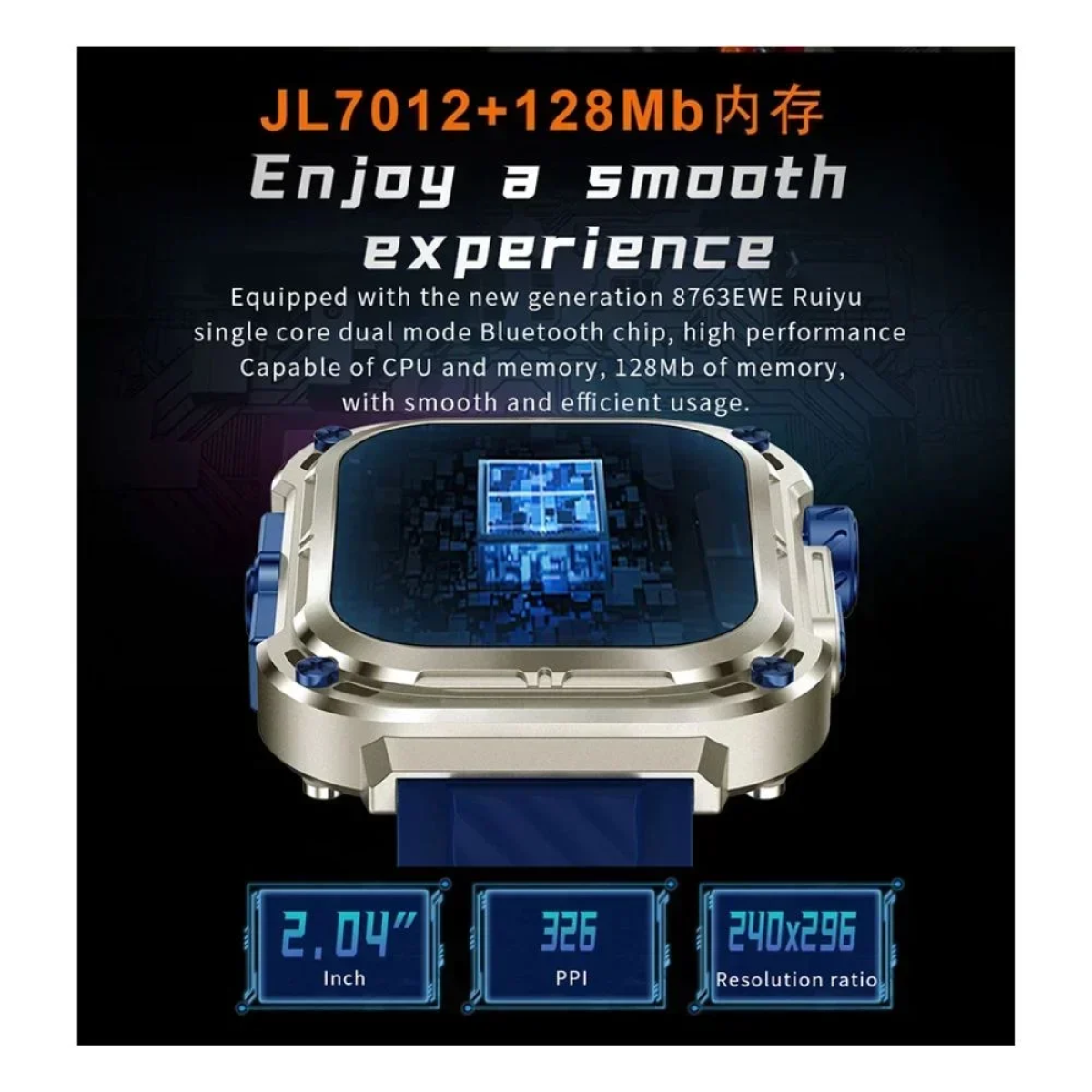 Z85 Max Smartwatch με Παλμογράφο Μπλε