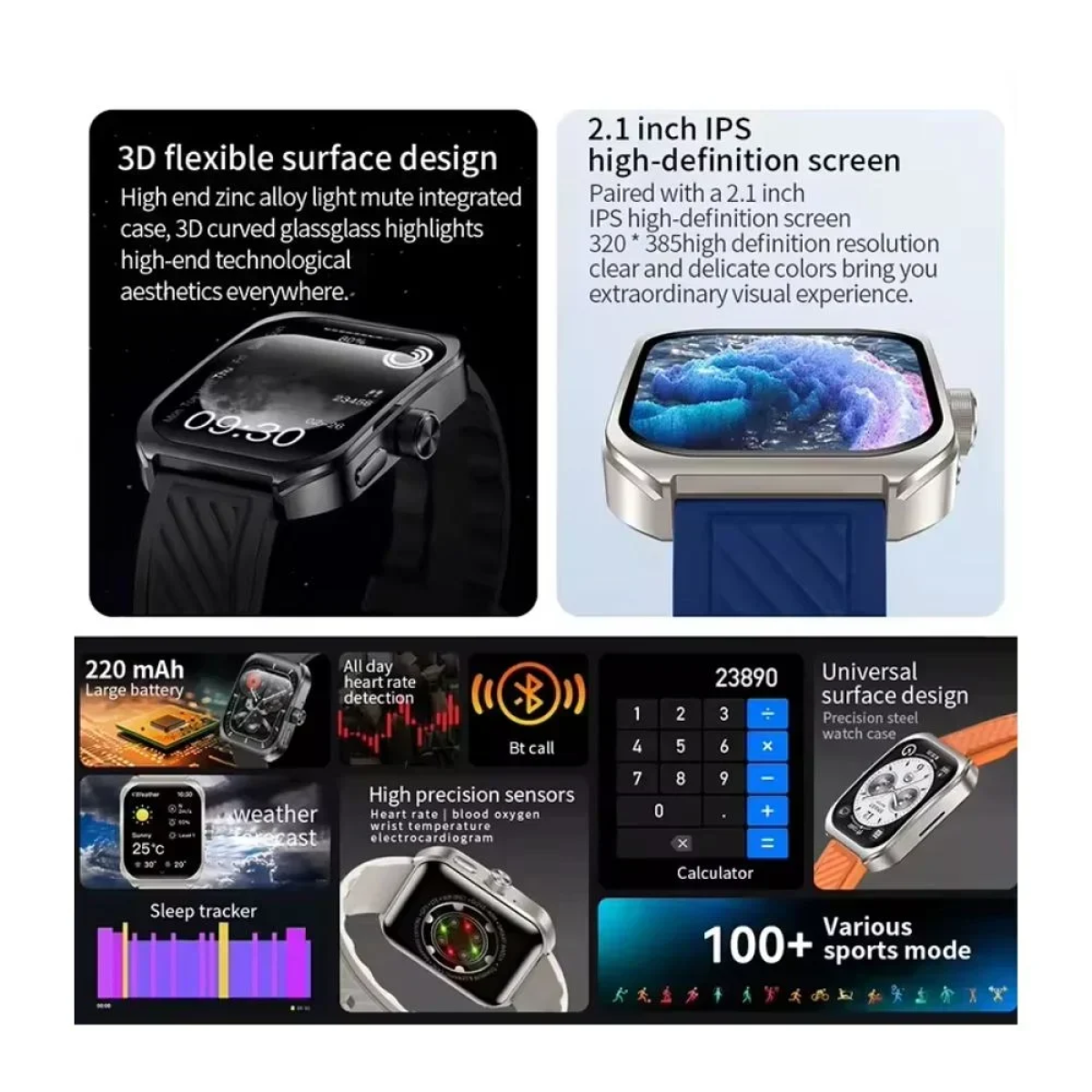 Z88 PRO Smartwatch με Παλμογράφο Λευκό