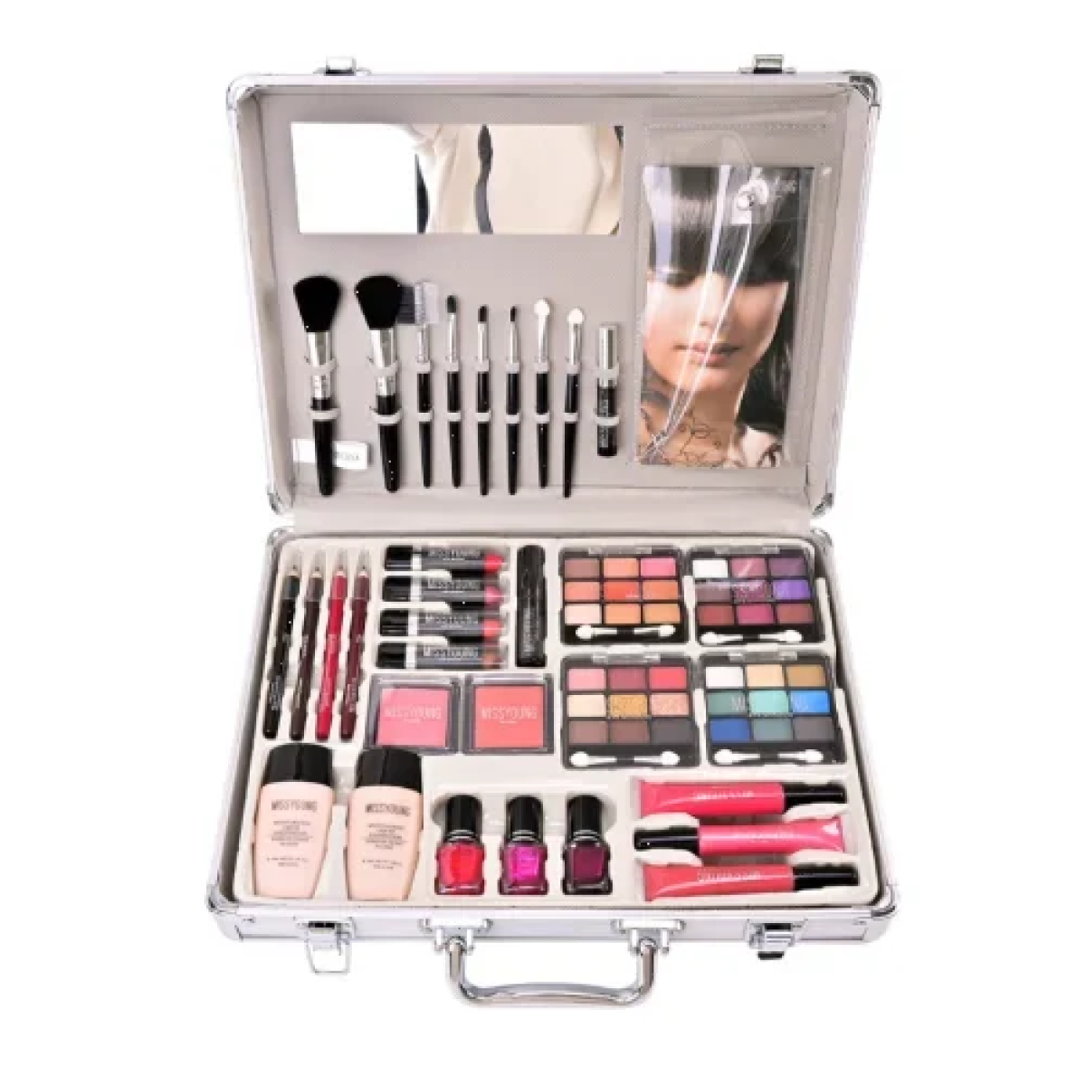 Βαλιτσάκι Μακιγιάζ 69 τμχ – Miss Young Make Up Kit - Μedium MC1159 Ροζ