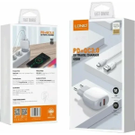 Φορτιστής με Θύρα USB-A και Θύρα USB-C και Καλώδιο USB-C 18W Power Delivery / Quick Charge 3.0 Λευκός LDNIO A2313C