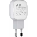 Φορτιστής με Θύρα USB-A και Θύρα USB-C και Καλώδιο USB-C 18W Power Delivery / Quick Charge 3.0 Λευκός LDNIO A2313C