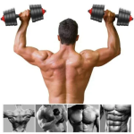 Σετ 2 σε 1 γυμναστικής με μπάρα και αλτήρες 15kg με αντιολισθητικές λαβές - κόκκινο/μαύρο