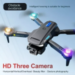 Επαγγελματικό Drone 4K HD με 3 Κάμερες, Αποφυγή εμποδίων & Τηλεχειριστήριο S82 - Μαύρο