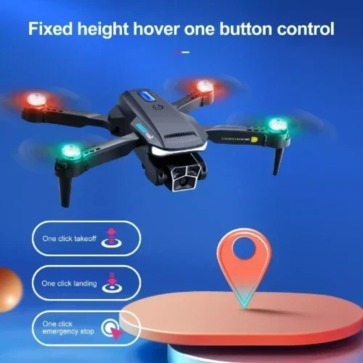 Επαγγελματικό Drone 4K HD με 3 Κάμερες, Αποφυγή εμποδίων & Τηλεχειριστήριο S82 - Μαύρο