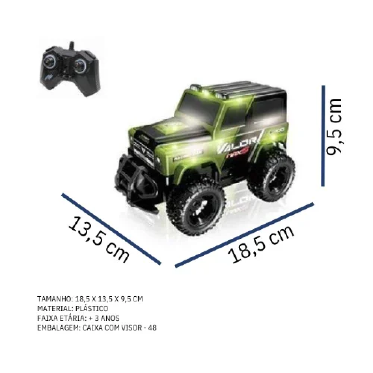 Τηλεκατευθυνόμενο Όχημα Τζιπ Off-Road με φως LED με χειριστήριο 666-845A Πράσινο