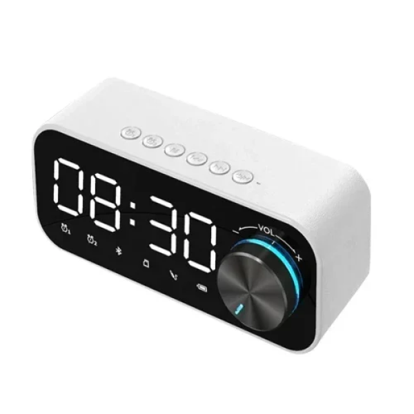 Επιτραπέζιο Ρολόι με Ξυπνητήρι και FM/ηχείο Bluetooth Andowl Q-YX126 Λευκό