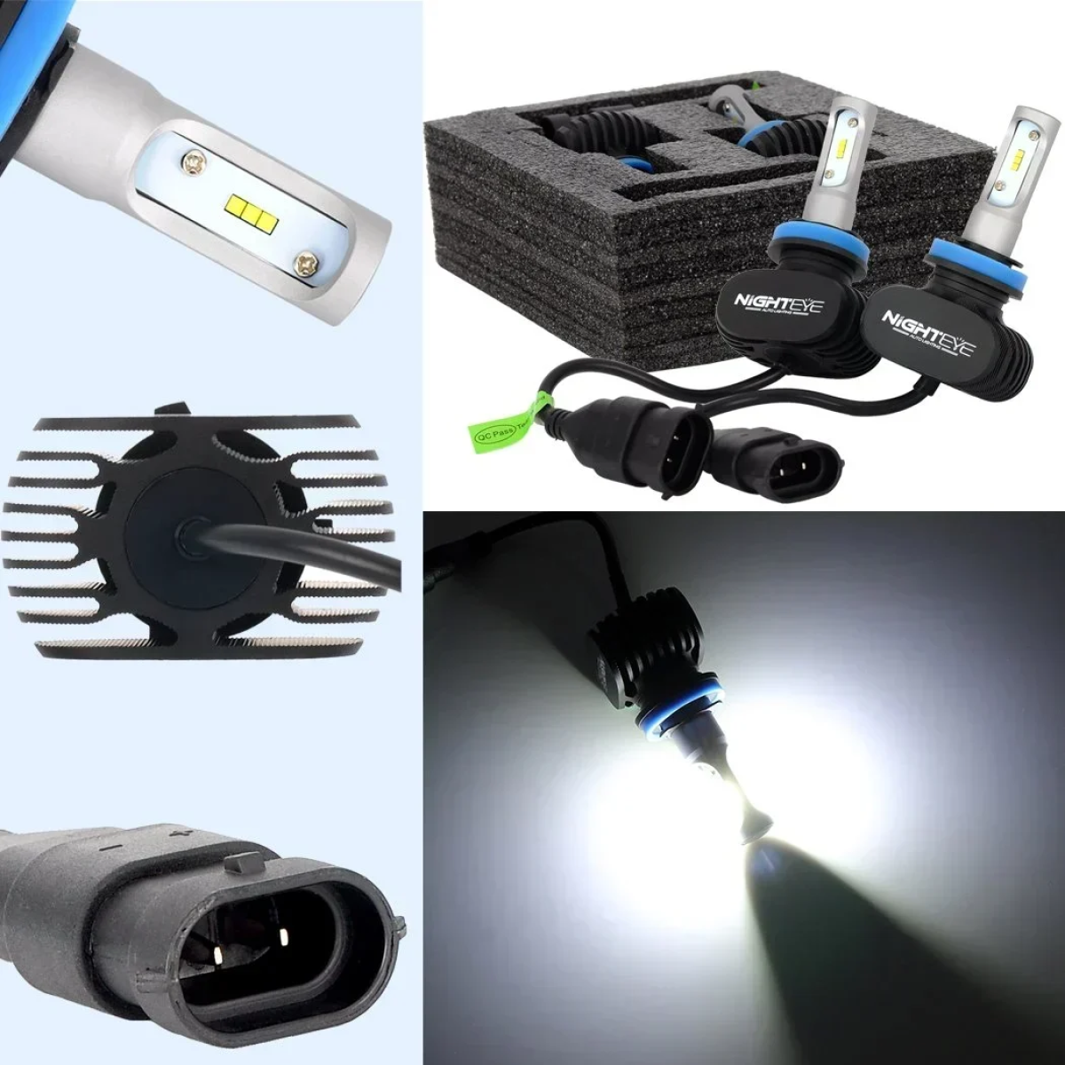 NIGHTEYE Προβολείς Αυτοκινήτου 2 τμχ LED H11/H8/H9 50W 8000LM 6500K