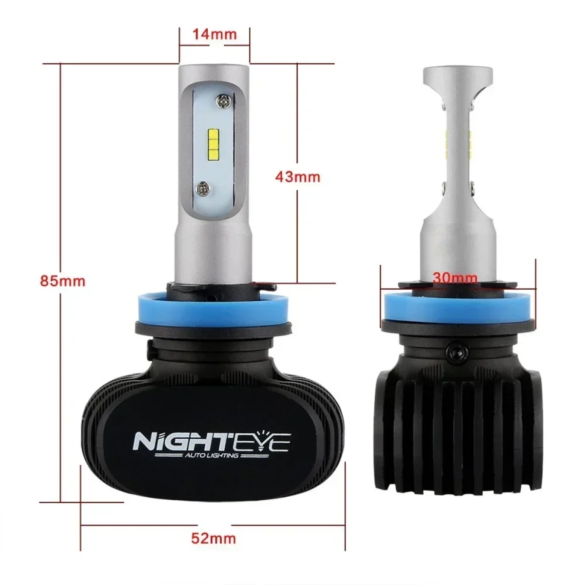 NIGHTEYE Προβολείς Αυτοκινήτου 2 τμχ LED H11/H8/H9 50W 8000LM 6500K