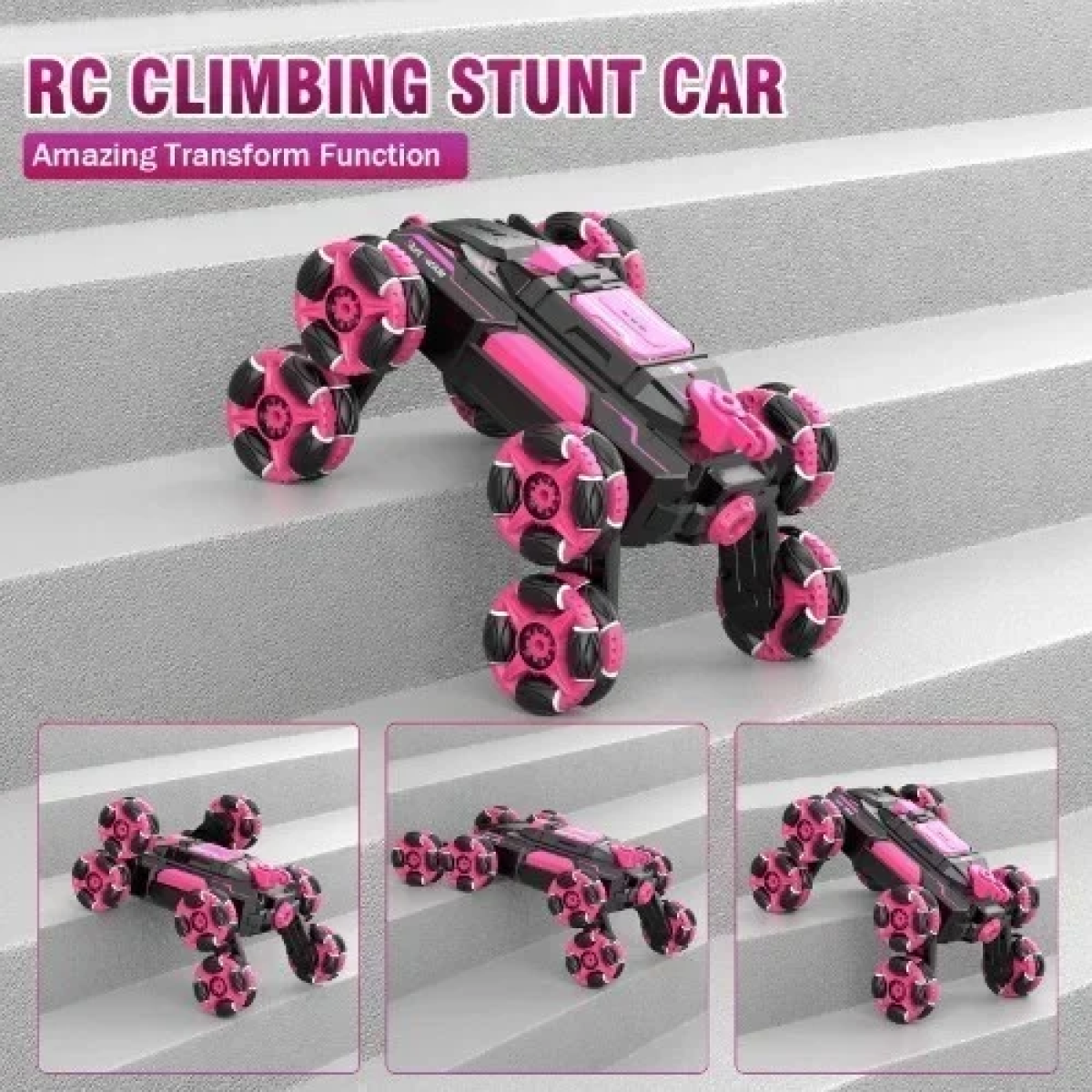 Τηλεκατευθυνόμενο Όχημα Off-Road 8WD RC με Περιστροφη 360 μοιρών & Χειριστήριο CX-101 Ροζ