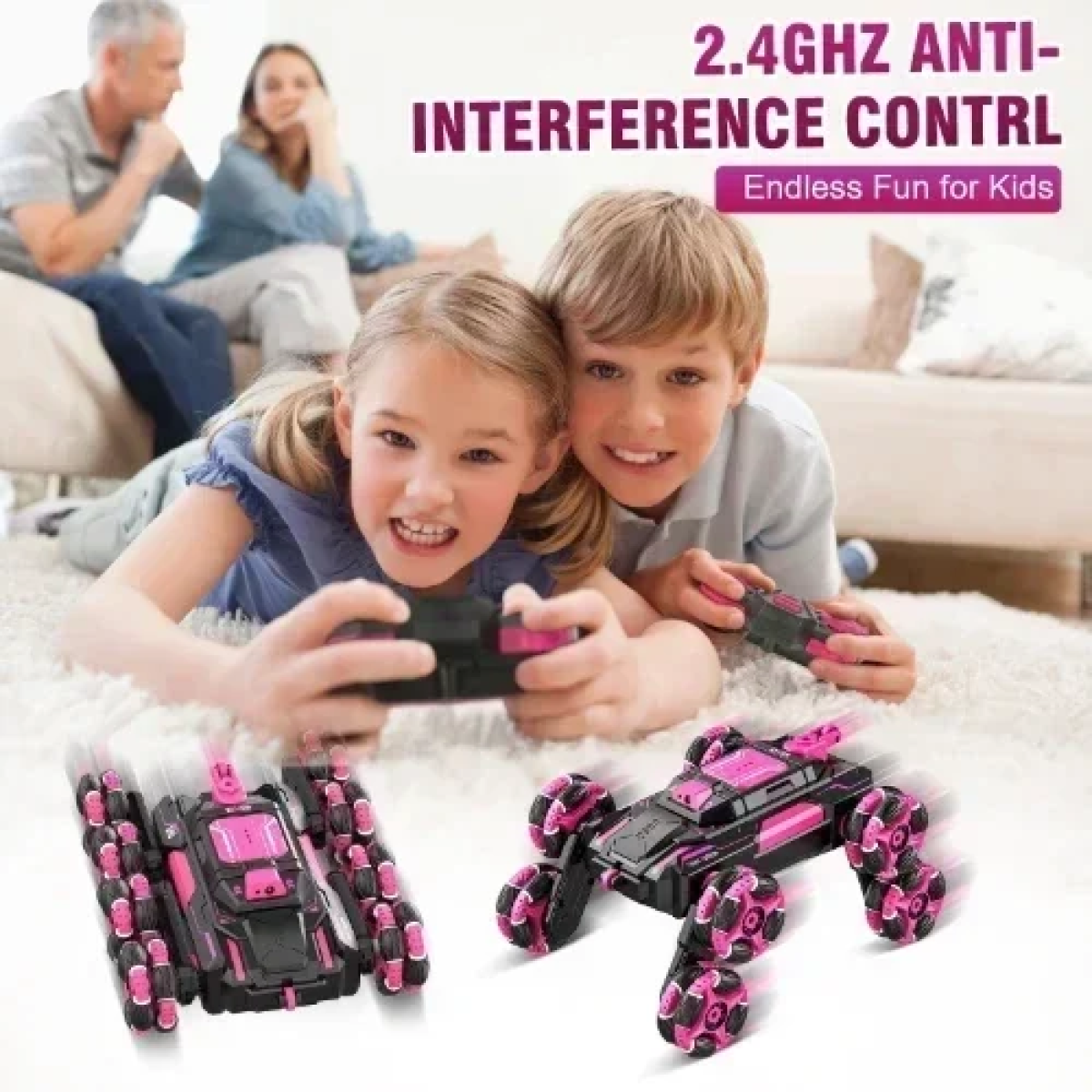 Τηλεκατευθυνόμενο Όχημα Off-Road 8WD RC με Περιστροφη 360 μοιρών & Χειριστήριο CX-101 Ροζ