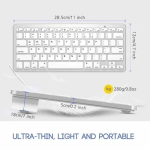 Ασύρματο Πληκτρολόγιο Bluetooth 78 πλήκτρων Ultra Slim για Windows / iPad / iPhone Ασημί BK-3001