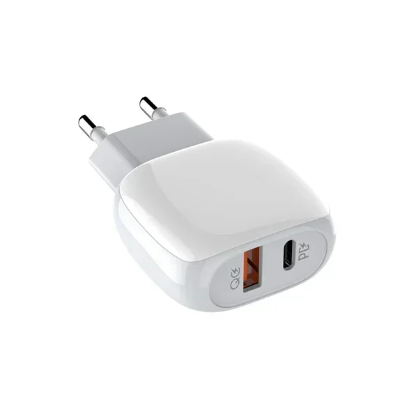 Φορτιστής με Θύρα USB-A και Θύρα USB-C και Καλώδιο Type-C to Lightning 18W Power Delivery / Quick Charge 3.0 Λευκός LDNIO A2313C