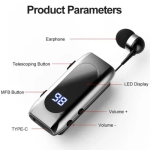 EION TM-K55 In-ear Bluetooth Handsfree Ακουστικό Πέτου - Ασημί/Μαύρο