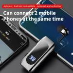 EION TM-K55 In-ear Bluetooth Handsfree Ακουστικό Πέτου - Ασημί/Μαύρο