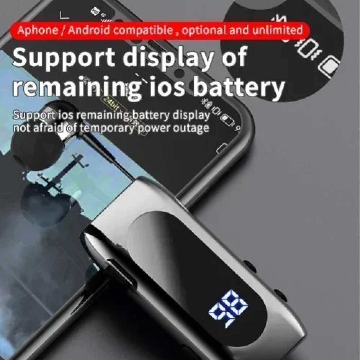 EION TM-K55 In-ear Bluetooth Handsfree Ακουστικό Πέτου - Ασημί/Μαύρο
