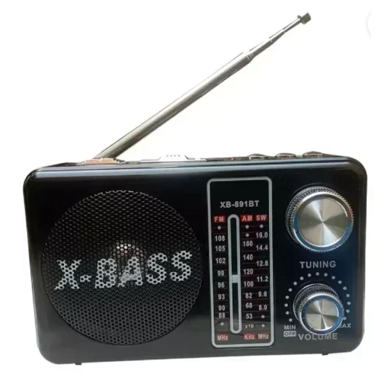 X-Bass USB Bluetooth Mp3 Player με φακό LED AM/FM/SW Ραδιόφωνο FM 3 ζωνών Waxiba XB-891BT - Μαύρο