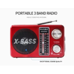 X-Bass USB Bluetooth Mp3 Player με φακό LED AM/FM/SW Ραδιόφωνο FM 3 ζωνών Waxiba XB-891BT - Κόκκινο