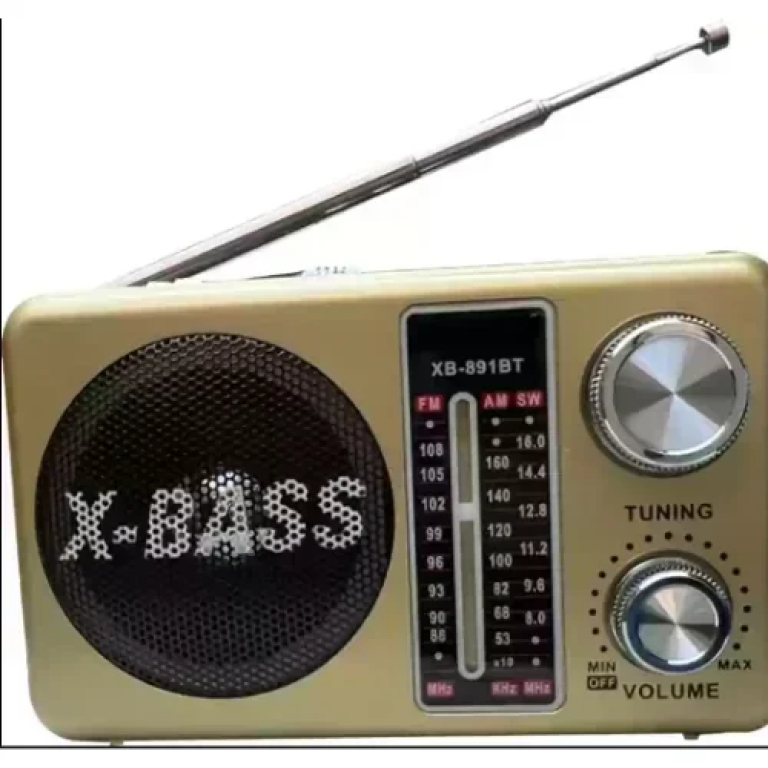 X-Bass USB Bluetooth Mp3 Player με φακό LED AM/FM/SW Ραδιόφωνο FM 3 ζωνών Waxiba XB-891BT - Χρυσό