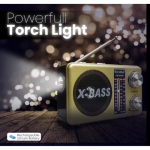 X-Bass USB Bluetooth Mp3 Player με φακό LED AM/FM/SW Ραδιόφωνο FM 3 ζωνών Waxiba XB-891BT - Χρυσό