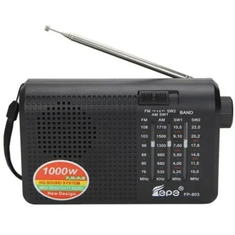 Φορητό Ρετρό Ραδιόφωνο AM/FM/SW 4 ζωνών FP-803 Μαύρο