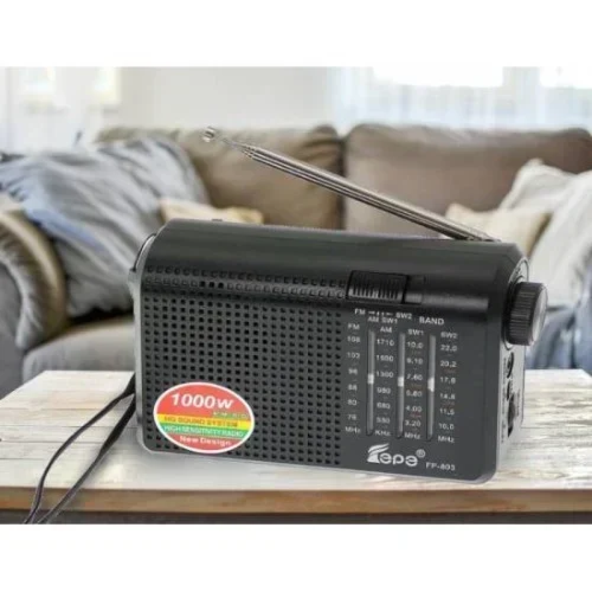 Φορητό Ρετρό Ραδιόφωνο AM/FM/SW 4 ζωνών FP-803 Μαύρο