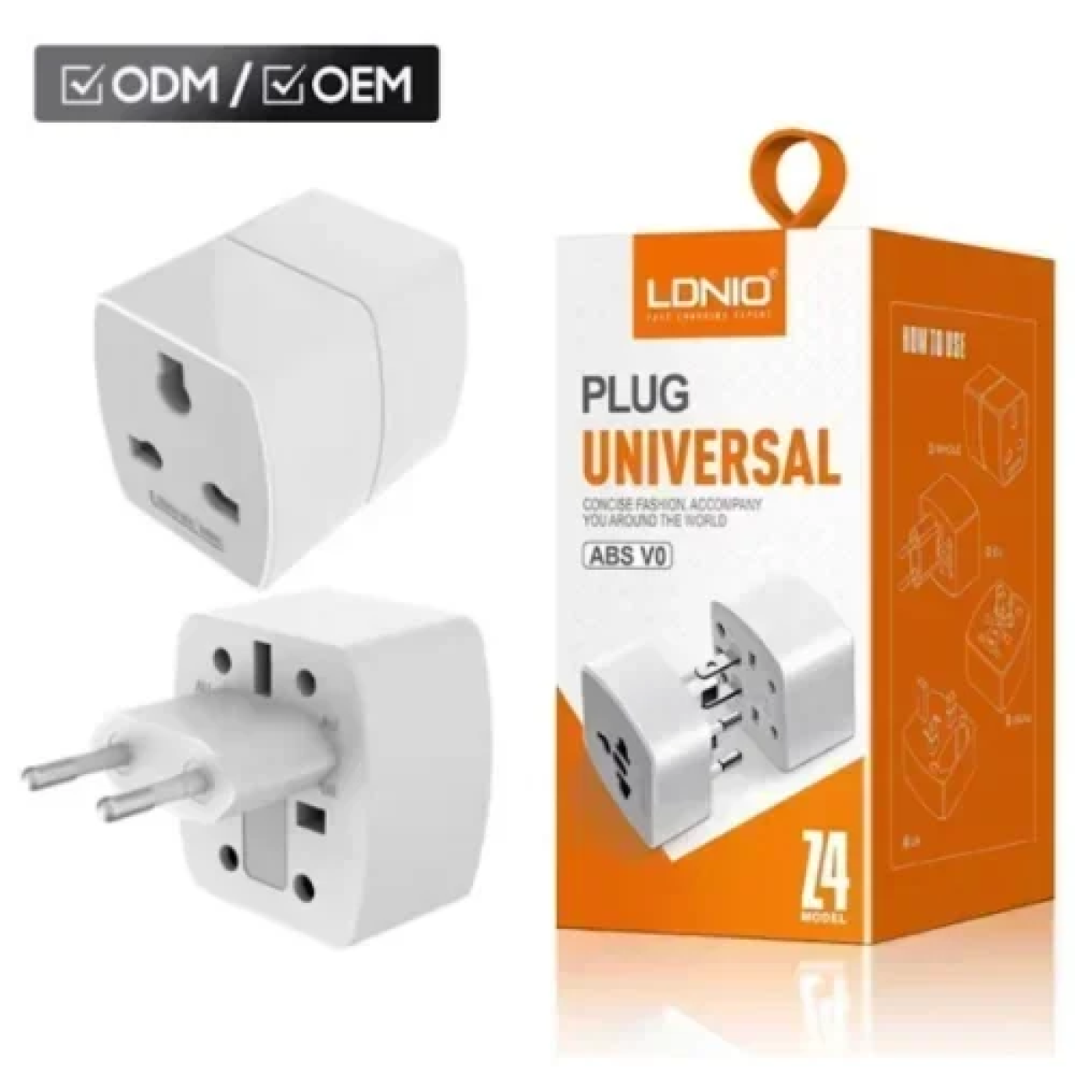 Ldnio Z4 220V Ταξιδιωτικός Αντάπτορας Πρίζας Universal Λευκό