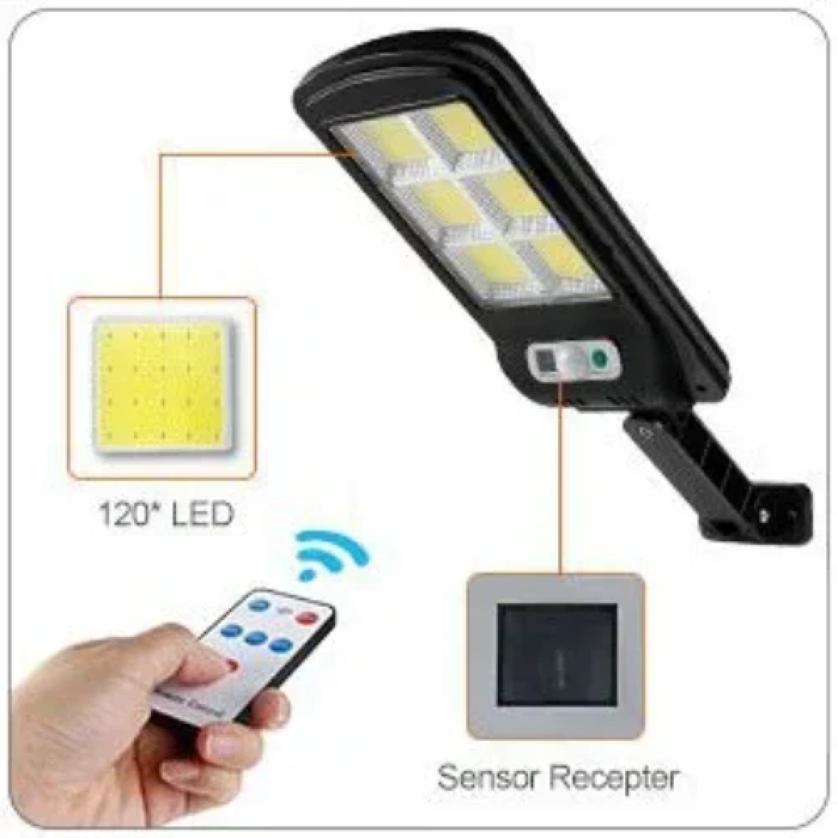 Ηλιακό Φωτιστικό Δρόμου 120LED με Αισθητήρα Κίνησης