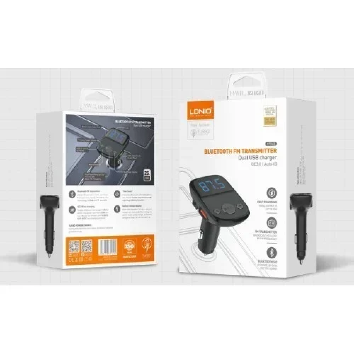 Φορτιστής Αυτοκινήτου Bluetooth FM Transmitter με Καλώδιο USB to Lightning LDNIO C706Q