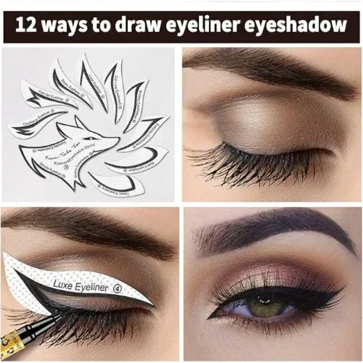 Κιτ Στένσιλ για Τοποθέτηση Eyeliner & Σκιάς Ματιών σε διαφορετικά σχήματα