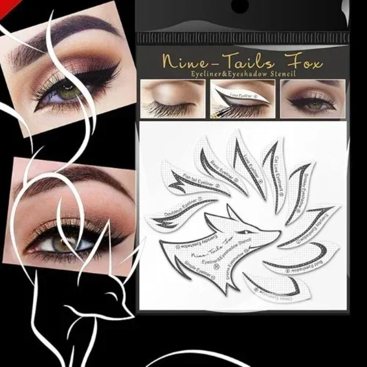 Κιτ Στένσιλ για Τοποθέτηση Eyeliner & Σκιάς Ματιών σε διαφορετικά σχήματα