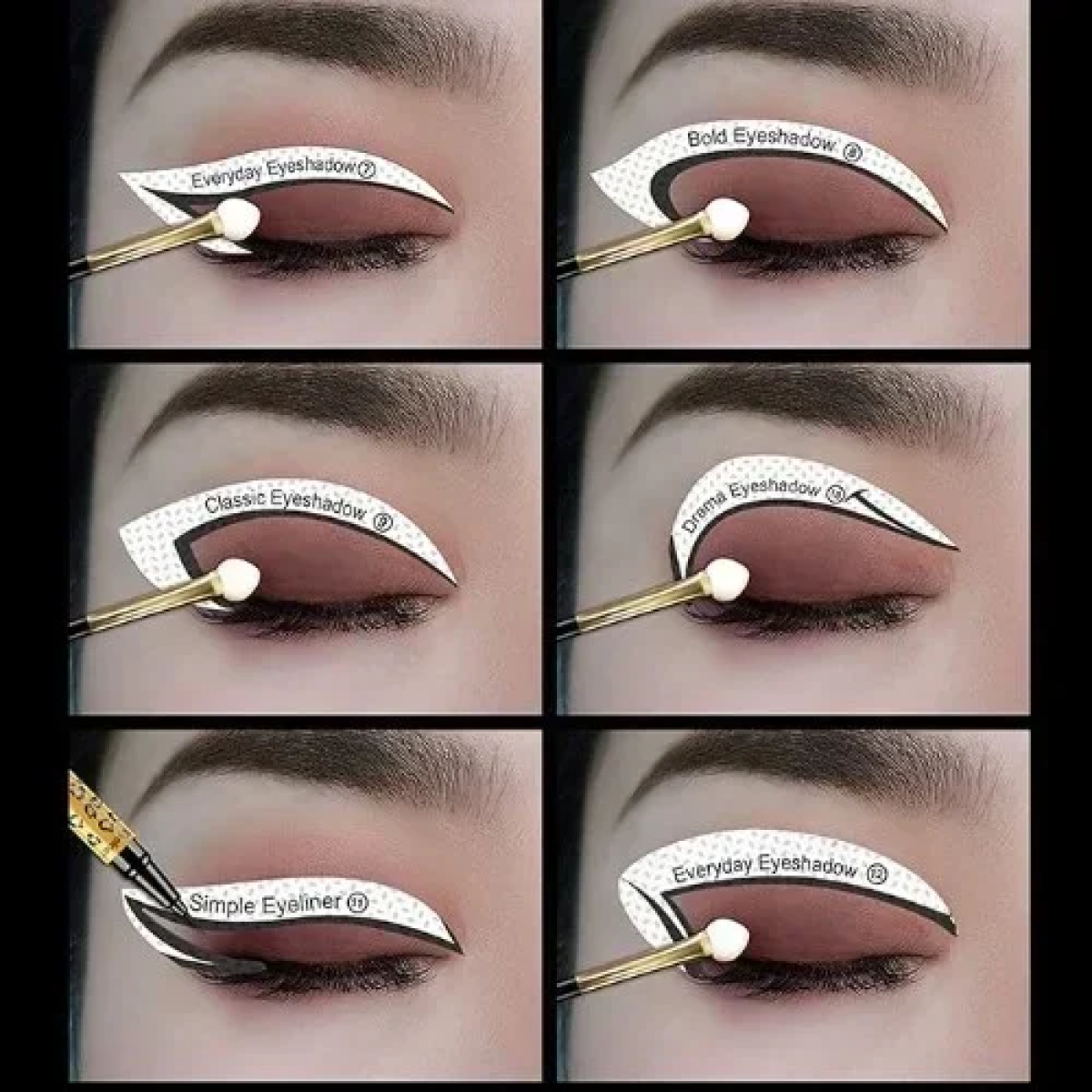 Κιτ Στένσιλ για Τοποθέτηση Eyeliner & Σκιάς Ματιών σε διαφορετικά σχήματα