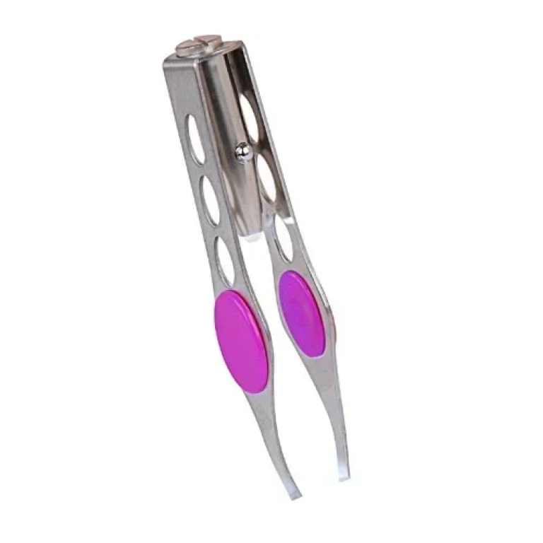 Τσιμπιδάκι Φρυδιών από ανοξείδωτο ατσάλι με LED Φωτισμό - Ασημί/Μωβ