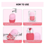 Ice Roller Ρολό Μασάζ για πρόσωπο και μάτια σε Θήκη Σιλικόνης - Ροζ