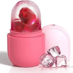 Ice Roller Ρολό Μασάζ για πρόσωπο και μάτια σε Θήκη Σιλικόνης - Ροζ