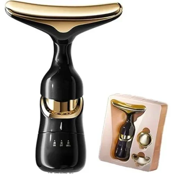 Συσκευή Μασάζ Προσώπου 3 σε 1 κατά των ρυτίδων Επαναφορτιζόμενη - Μαύρο