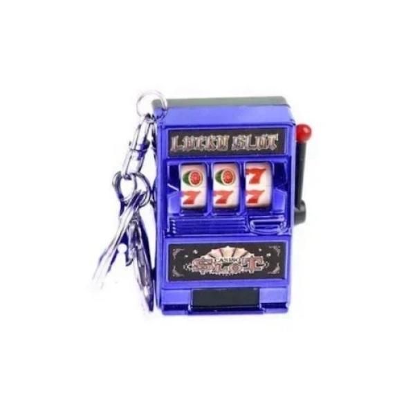 Μίνι Ρετρό Μπρελόκ Casino Lucky Slot Φρουτάκια - Μπλε