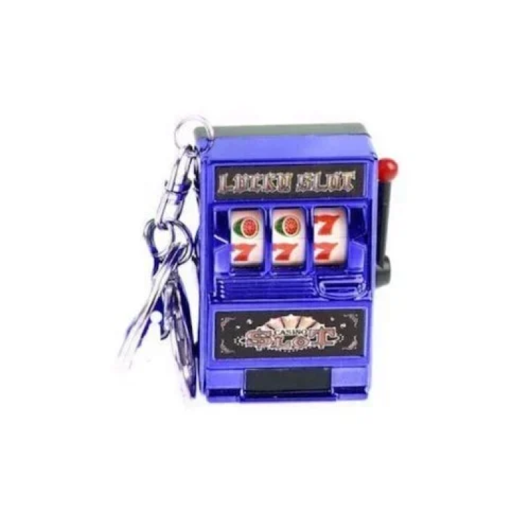 Μίνι Ρετρό Μπρελόκ Casino Lucky Slot Φρουτάκια - Μπλε
