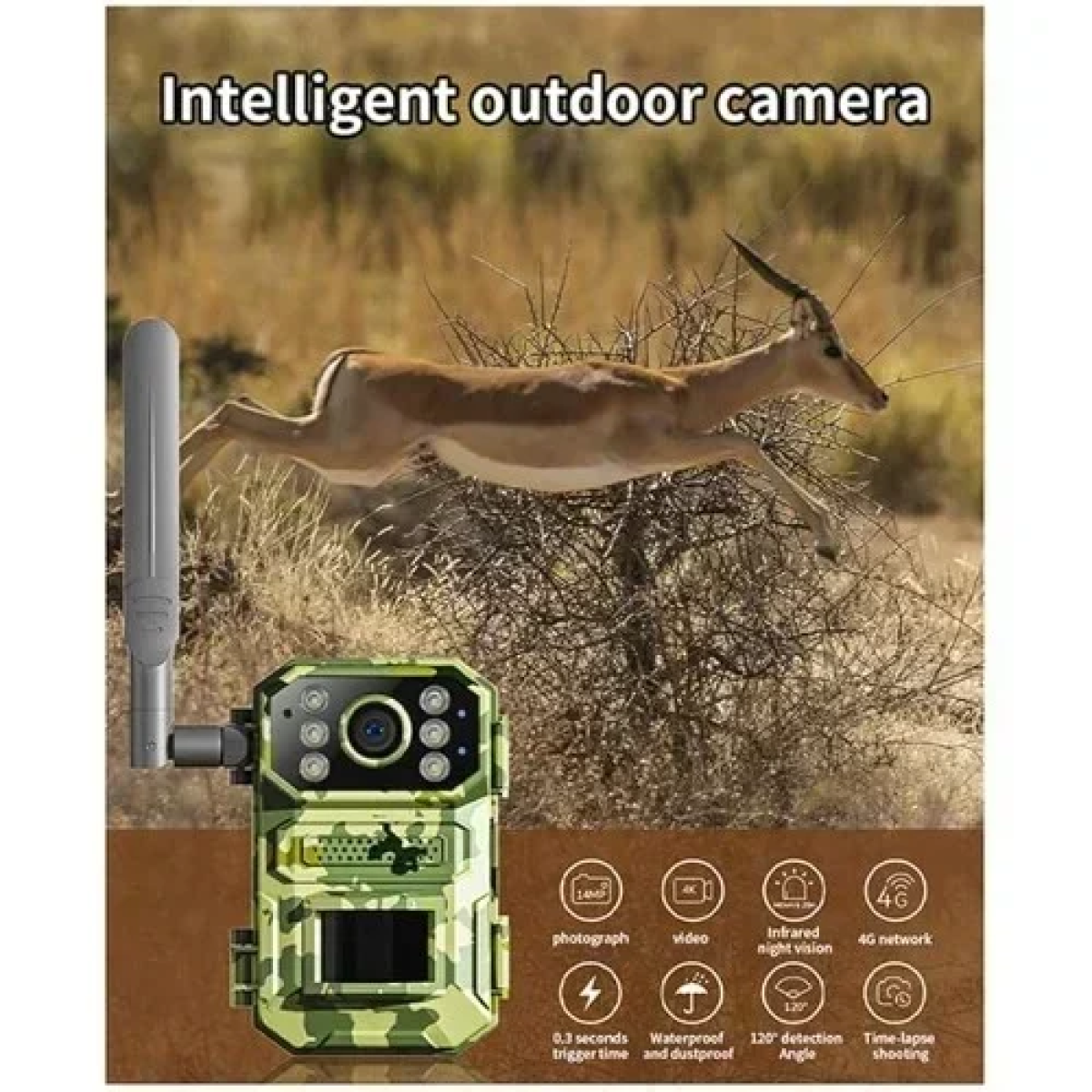Ηλιακή Κάμερα Κυνηγιού 1080P 4G 940Nm Υπέρυθρη νυχτερινή όραση