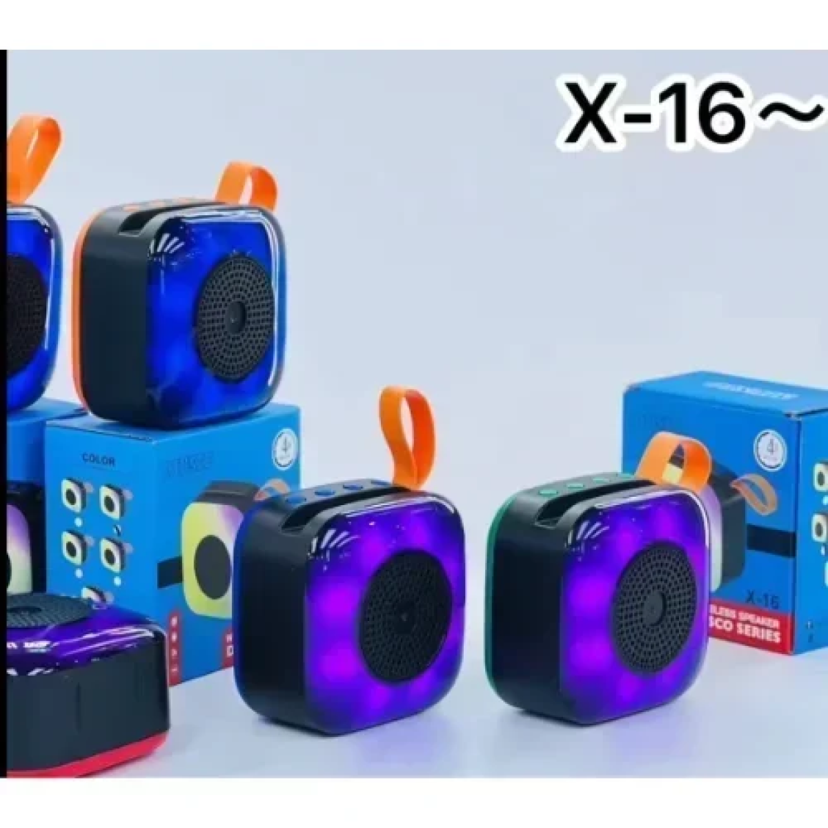 Μίνι Φορητό Ασύρματο Ηχείο Bluetooth με RGB LED Φωτισμό X-16 Μαύρο