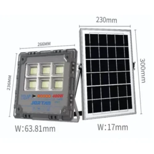 Ηλιακός Προβολέας LED 400W με πάνελ JORTAN JT-18400-XM400W