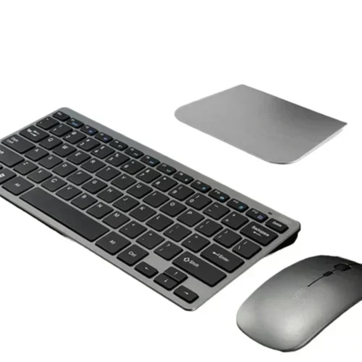 Weibo WB-8077 Ασύρματο Bluetooth Σετ Πληκτρολόγιο & Ποντίκι Αγγλικό US Γκρι