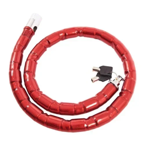 Κουλούρα Μηχανής - Ποδηλάτου Cable Lock Για Αντικλεπτική Προστασία 1m - Kόκκινη