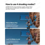 F5 Plus Gimbal Τηλεφώνου με 3 Άξονες Αντικραδασμικό, Λειτουργία Inception, Παρακολούθηση Προσώπου, Τηλεχειριστήριο, Συμπαγές – Μαύρο