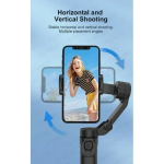 F5 Plus Gimbal Τηλεφώνου με 3 Άξονες Αντικραδασμικό, Λειτουργία Inception, Παρακολούθηση Προσώπου, Τηλεχειριστήριο, Συμπαγές – Μαύρο