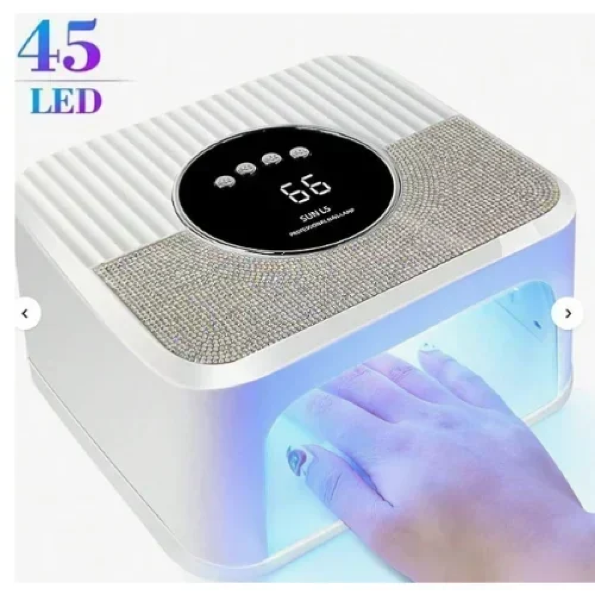 Επαγγελματικό Φουρνάκι Νυχιών UV/LED 268W Διακοσμημένο με Strass Sun L5 – Aσημί