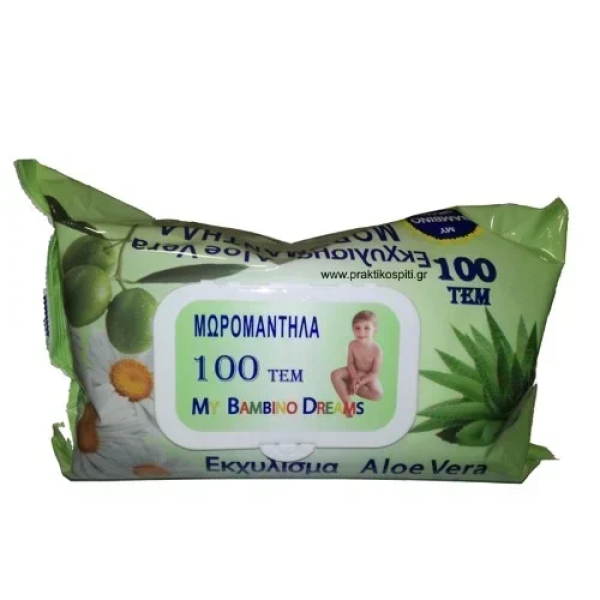 My Bambino Dreams Υγρά Μωρομάντηλα με Εκχύλισμα Aloe Vera 100τμχ