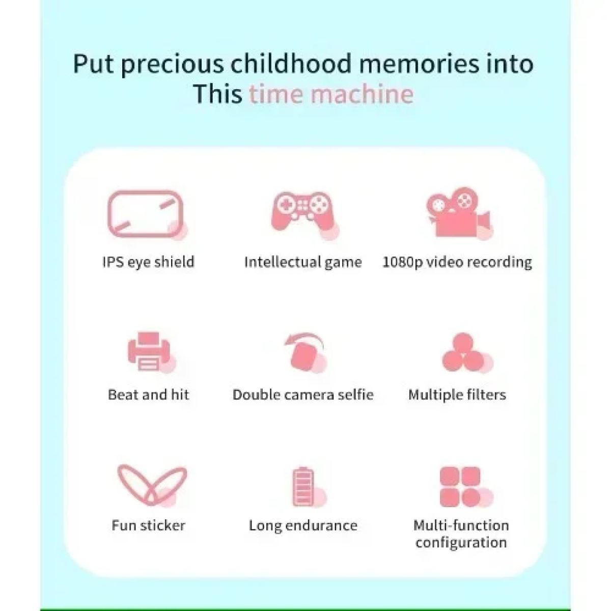 Ψηφιακή Παιδική Φωτογραφική Μηχανή στιγμιαίας εκτύπωσης με Αξεσουάρ Baby Unicorn Ροζ