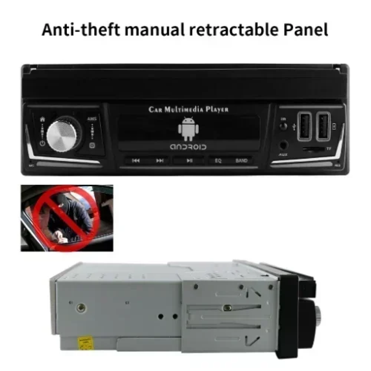 Ηχοσύστημα Αυτοκινήτου (Bluetooth/USB/WiFi/GPS) με Xειροκίνητη Αναδιπλούμενη Οθόνη Αφής 7" 12V Android 1Din 4+64G